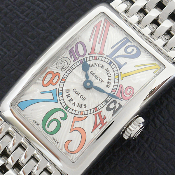 フランクミュラー 時計 レディース ロングアイランド カラードリーム 電池式 シルバー文字盤 SS  FRANCK MULLER 902QZ COL DRM 中古