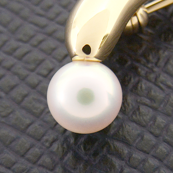 ミキモト ブローチ レディース 2Pパール 5.4mm～6.5mm珠 イエローゴールド K18 MIKIMOTO 中古