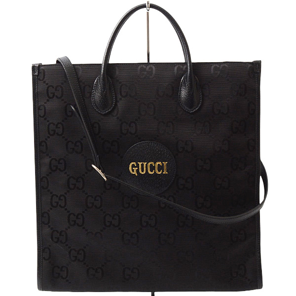 グッチ バッグ メンズ オフザグリッド 2WAY ミディアム トートバッグ GGナイロン ブラック 630355 GUCCI 中古