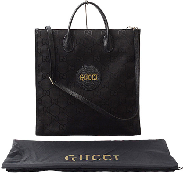 グッチ バッグ メンズ オフザグリッド 2WAY ミディアム トートバッグ GGナイロン ブラック 630355 GUCCI 中古