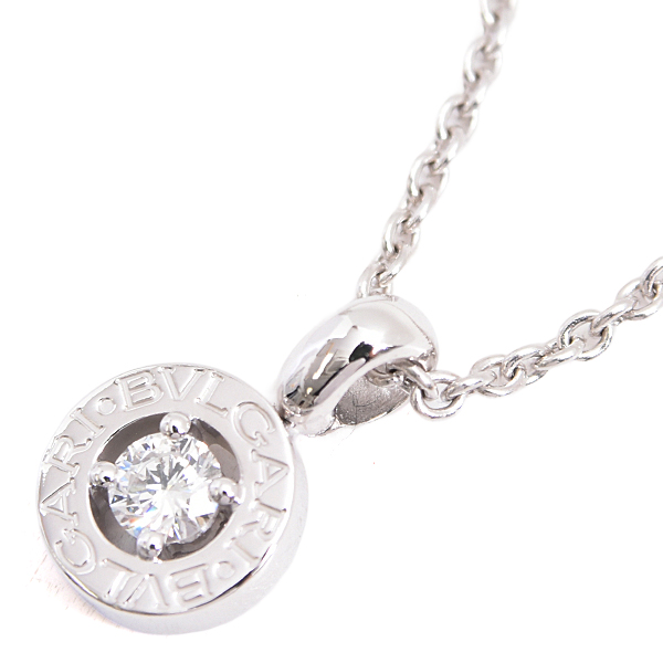 ブルガリ ネックレス レディース ブルガリブルガリ 1Pダイヤ ネックレス ホワイトゴールド BVLGARI 750WG 中古