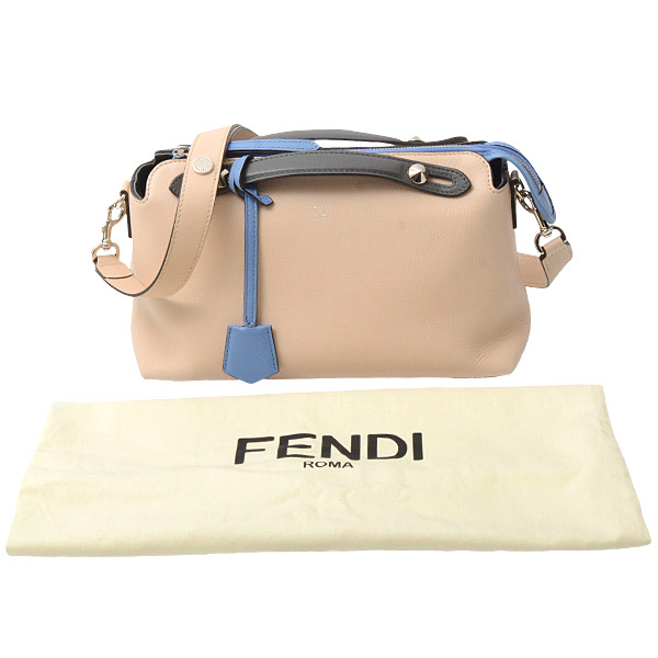 フェンディ バッグ レディース バイザウェイ ミディアム ピンクベージュ×ブルー×グレー 8BL124 FENDI 中古