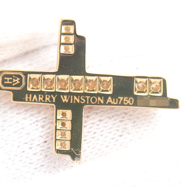 ハリーウィンストン ペンダント レディース トラフィック クロス ダイヤモンド ペンダント イエローゴールド HARRY WINSTON 750YG 中古