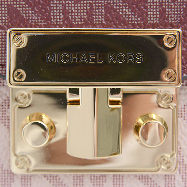 マイケルコース バッグ レディース MKシグネチャー チェーンショルダーバッグ ボルドー ピンク MICHAEL KORS 35FOGXOL1L 中古