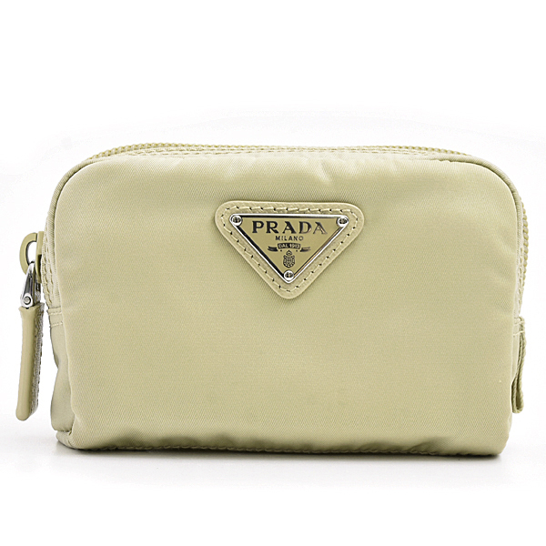 プラダ バッグ メンズ レディース ポーチ テスート ヴェラミニポーチ 三角ロゴ ナイロン ベージュ PRADA 1NA339 中古