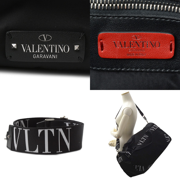 ヴァレンチノ バッグ ユニセックス ロゴ ボストンバッグ スポーツバッグ ブラック VALENTINO UY2B0733 中古