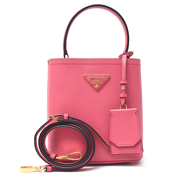 プラダ バッグ レディース パニエ 2WAYバッグ ハンド ショルダー サフィアーノレザー ピンク PRADA 1BA217 中古