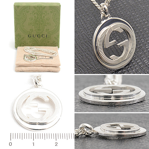 グッチ ネックレス メンズ レディース インターロッキングG シルバー チェーンネックレス Ag925 GUCCI SV925 246490 J8400 8106 中古