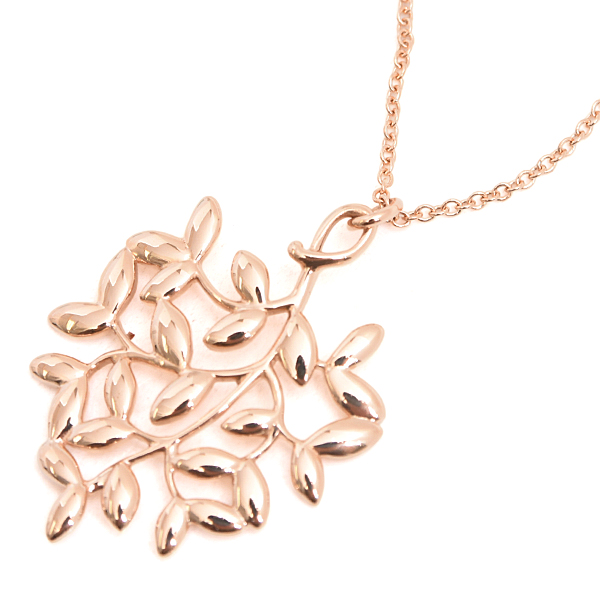 ティファニー ネックレス レディース オリーブリーフ ネックレス ピンクゴールド TIFFANY 750PG 中古