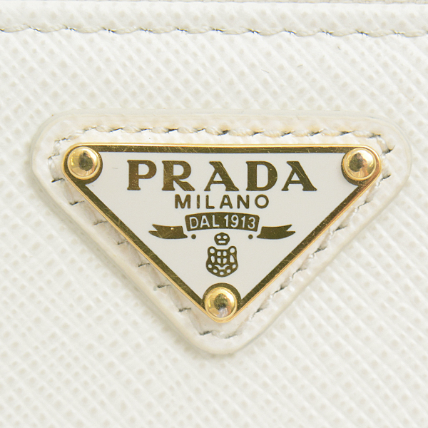 プラダ バッグ レディース サフィアーノ ミニポーチ 2WAYバッグ ショルダーバッグ ホワイト PRADA 1NR025 中古