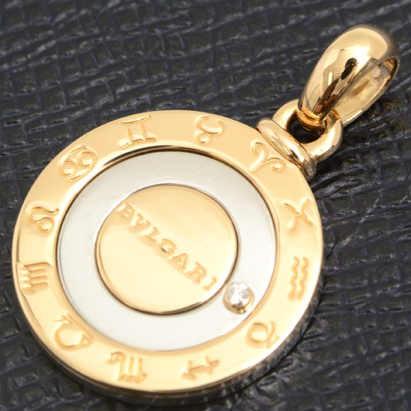 ブルガリ ペンダント ユニセックス ホロスコープ 1Pダイヤ ペンダント ゴールド ステンレス BVLGARI 750YG×SS 中古