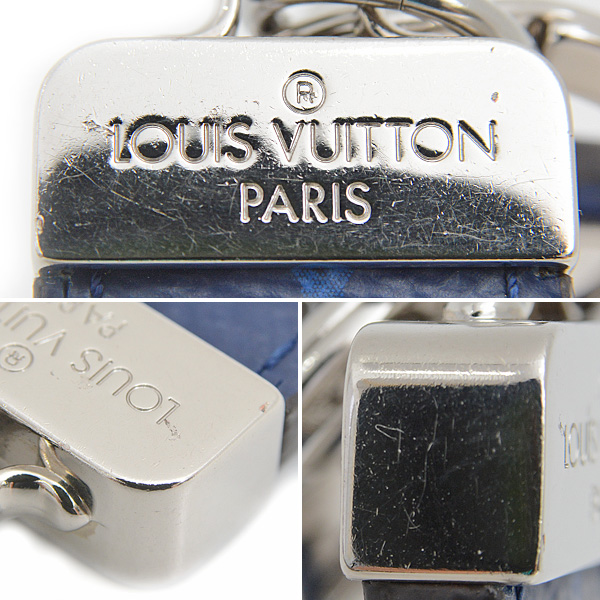 ルイヴィトン キーホルダー メンズ タイガラマ ポルトクレ ネオ LV クラブ キーリング ネイビー×ブルー Louis Vuitton M69324 中古