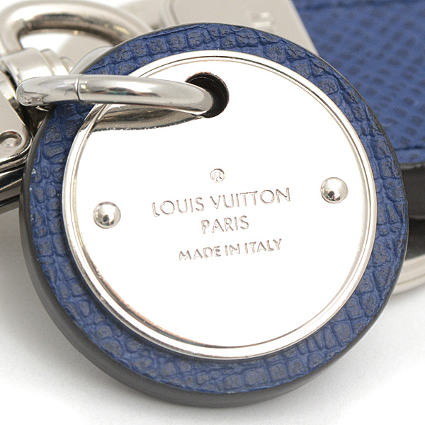 ルイヴィトン キーホルダー メンズ タイガラマ ポルトクレ ネオ LV クラブ キーリング ネイビー×ブルー Louis Vuitton M69324 中古