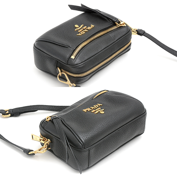 プラダ バッグ レディース 2WAY ショルダーバッグ ボディバッグ ウエストバッグ レザー ブラック 1BL006 PRADA 中古