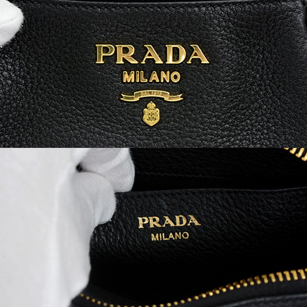 プラダ バッグ レディース 2WAY ショルダーバッグ ボディバッグ ウエストバッグ レザー ブラック 1BL006 PRADA 中古