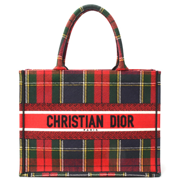 クリスチャンディオール バッグ レディース ブックトート チェック ハンドバッグ キャンバス 伊勢丹新宿限定 Christian Dior 中古