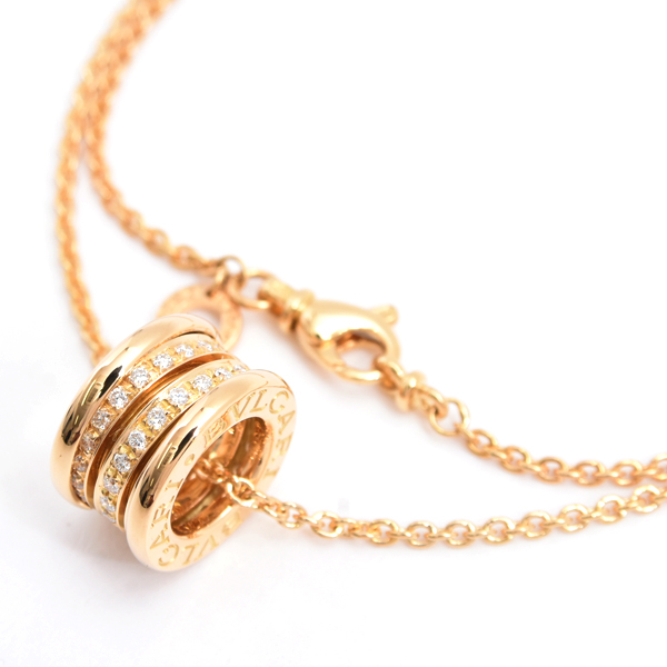 ブルガリ ネックレス レディース ビー ゼロワン B-ZERO1 ダイヤモンド ネックレス イエローゴールド BVLGARI 750YG 中古