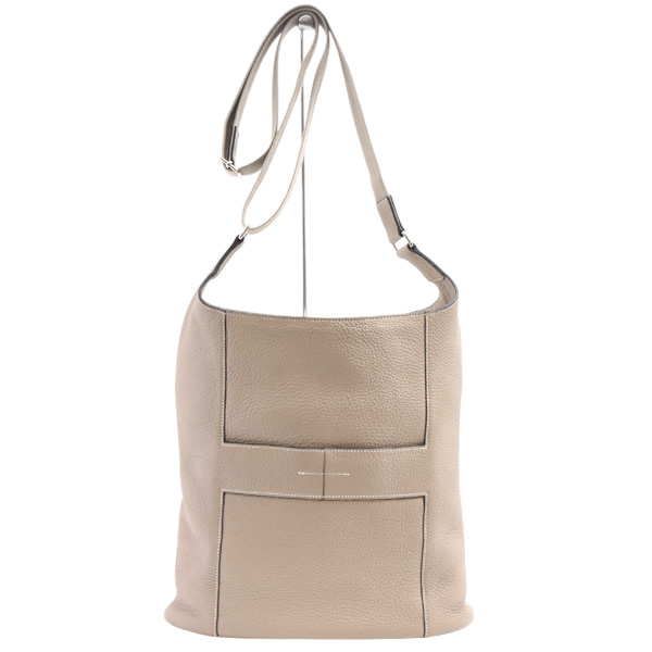 エルメス バッグ レディース メンズ グッドニュース GM ショルダーバッグ □M刻 トリヨンクレマンス グレー系 HERMES 中古