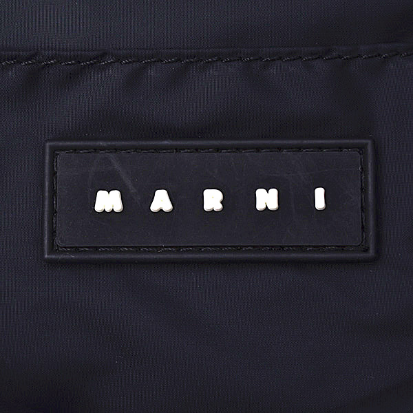 マルニ バッグ レディース パフ トートバッグ NS 2WAY ポリエステル ブラックチェックプリント MARNI 中古