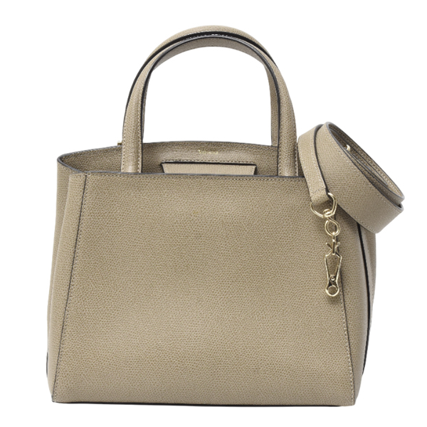 ヴァレクストラ バッグ レディース スモール トリエンナーレ ハンドバッグ ショルダーバッグ 2WAY カーフレザー グレージュ Valextra 中古