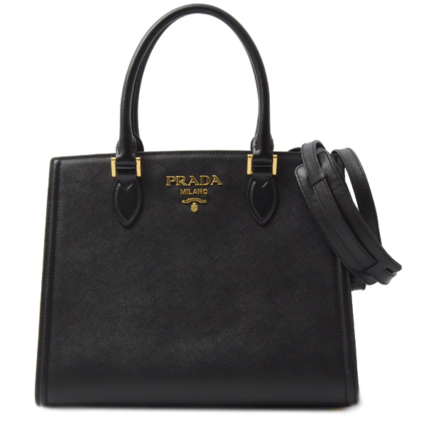 プラダ バッグ レディース ショルダーバッグ ハンドバッグ 2WAY サフィアーノレザー ブラック PRADA 1BA228 中古