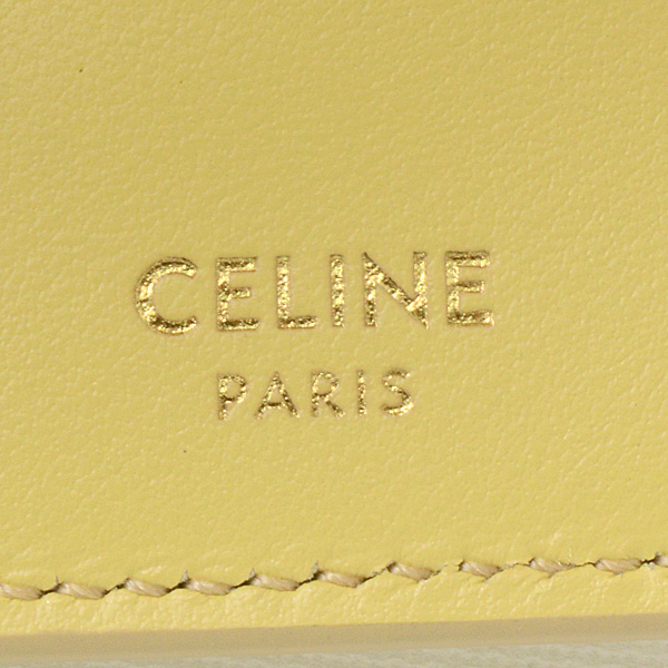 セリーヌ 財布 レディース スモールトリフォールドウォレット16 三つ折り財布 レザー イエロー CELINE 中古