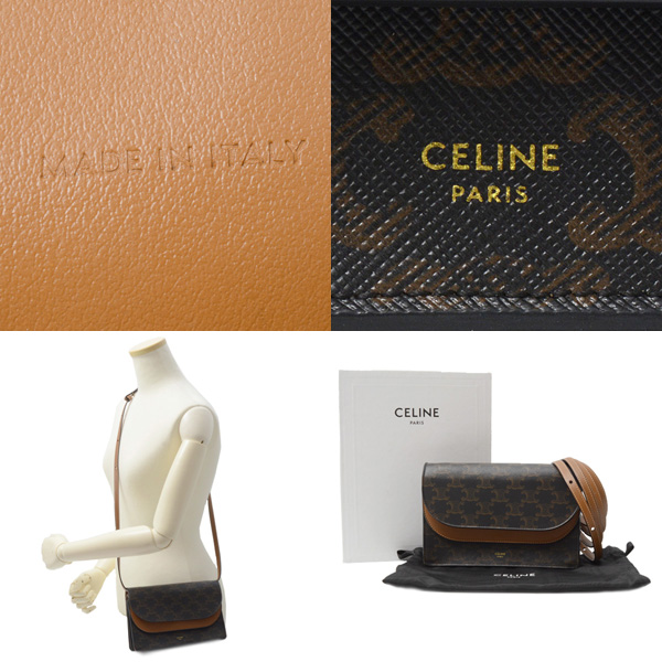 セリーヌ バッグ レディース トリオンフ ショルダーポーチ ショルダーバッグ ブラウン系 CELINE 中古