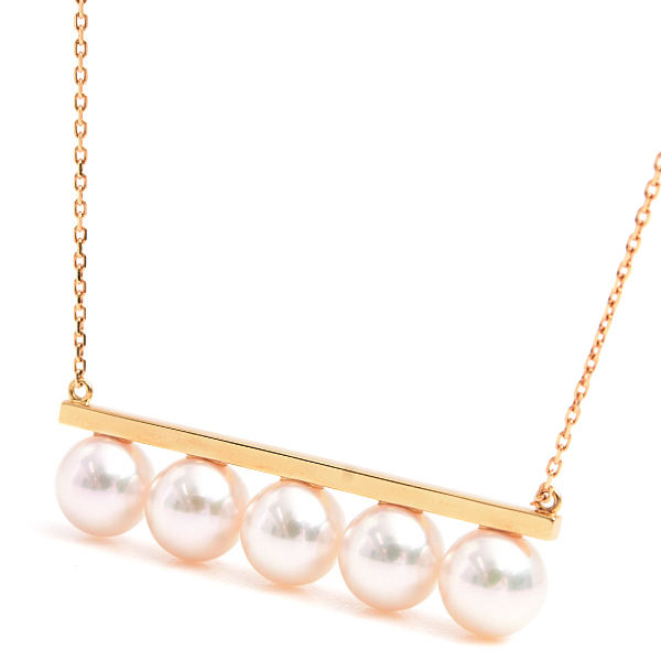 タサキ ネックレス レディース バランス シグネチャー パール ネックレス イエローゴールド TASAKI 750YG 中古
