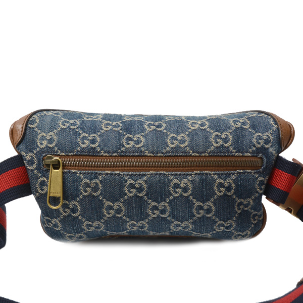 グッチ バッグ レディース GGスプリームキャンバス デニム ボディバッグ キャンバス×レザー GUCCI 682933 中古