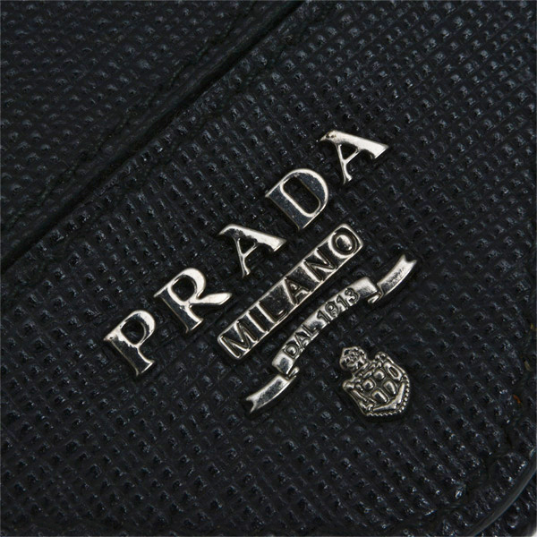 プラダ 財布 メンズ サフィアーノレザー ドキュメントホルダー ラウンドファスナー長財布 ブラック PRADA 2ML027 中古