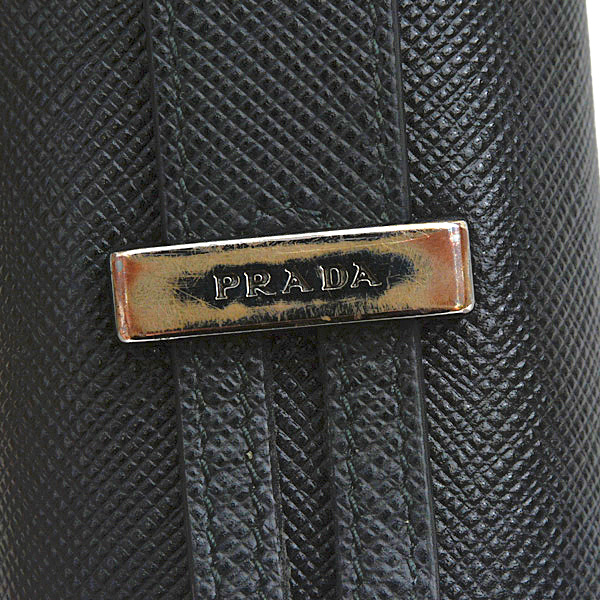 プラダ 財布 メンズ サフィアーノレザー ドキュメントホルダー ラウンドファスナー長財布 ブラック PRADA 2ML027 中古