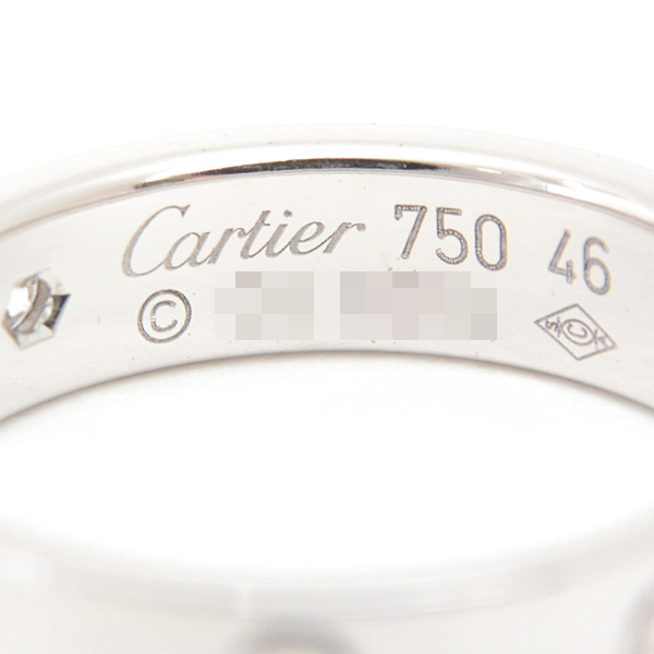 カルティエ 指輪 レディース 1Pダイヤ ミニラブ リング 46号 実寸6号 ホワイトゴールド 750WG Cartier 中古