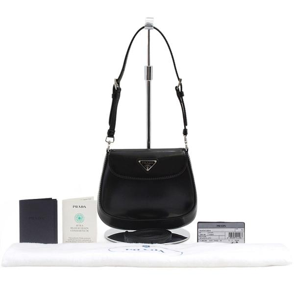 プラダ バッグ レディース クレオ 2WAY ハンドバッグ ショルダー レザー ブラック PRADA 1BH188 ZO6 中古