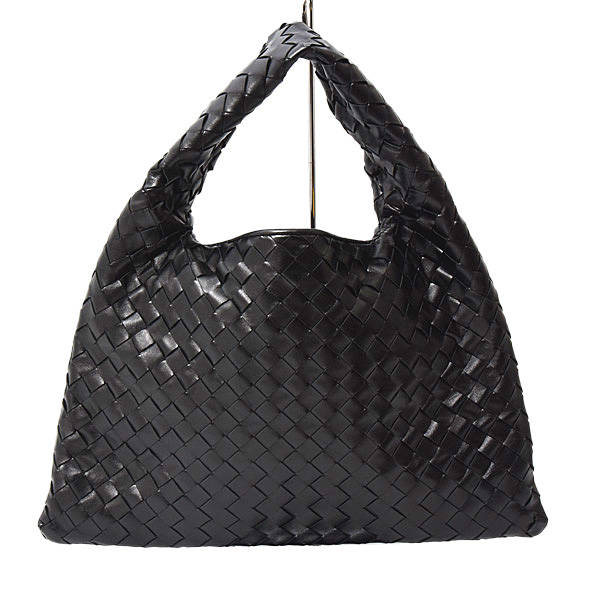 ボッテガヴェネタ バッグ レディース イントレチャート ワンハンドルショルダーバッグ ラムスキン ブラック BOTTEGA VENETA 793966 中古