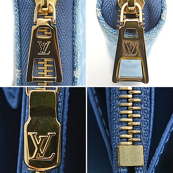 ルイヴィトン 財布 レディース モノグラムデニム LVリミックス ジッピーウォレット ブルーデニム Louis Vuitton M82958 中古