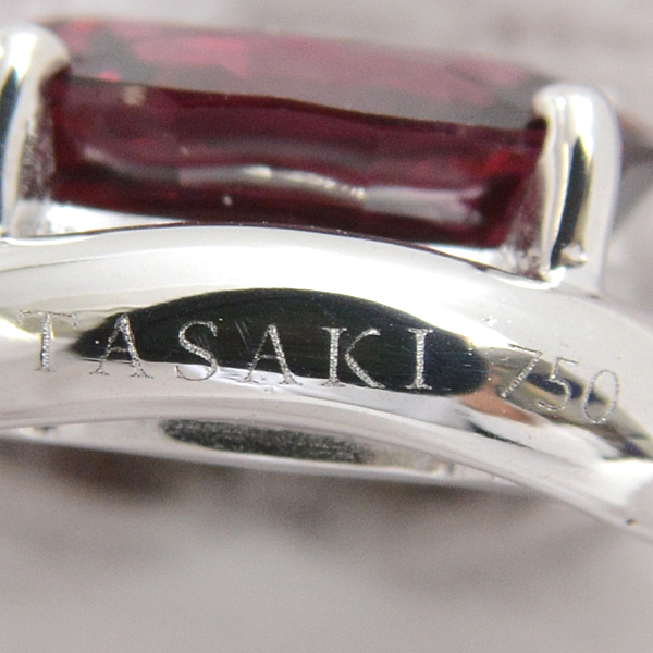 タサキ ネックレス レディース ルベライト ダイヤモンド ネックレス ホワイトゴールド TASAKI 750WG 中古