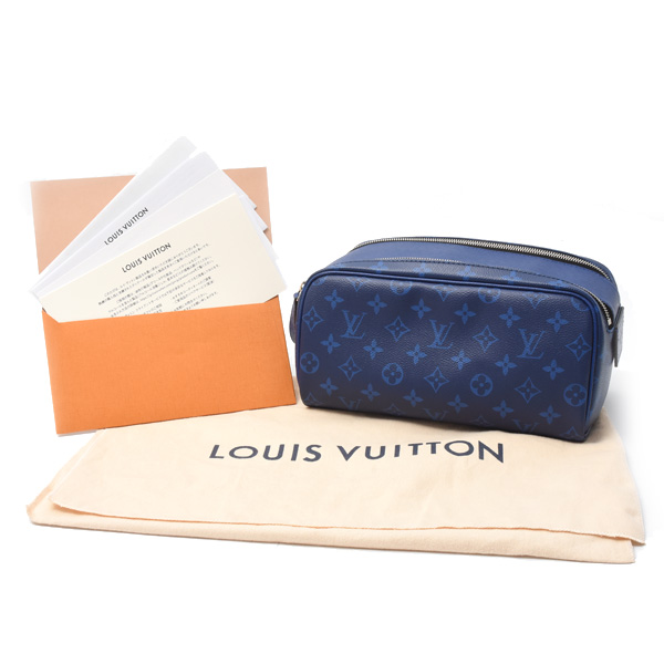 ルイヴィトン バッグ メンズ ドップキット セカンドバッグ ポーチ タイガラマ ブルー M30849 Louis Vuitton 中古