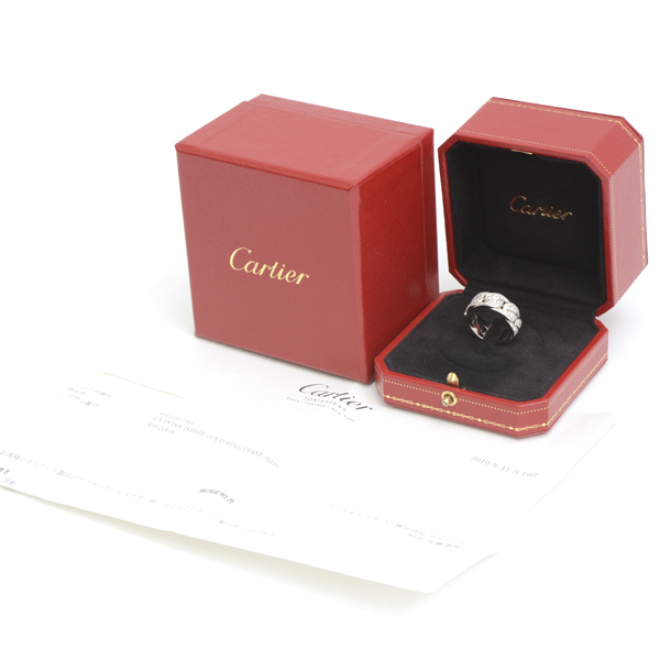 カルティエ 指輪 レディース ラドーニャ フルダイヤ リング 54号 ホワイトゴールド Cartier 750WG 中古