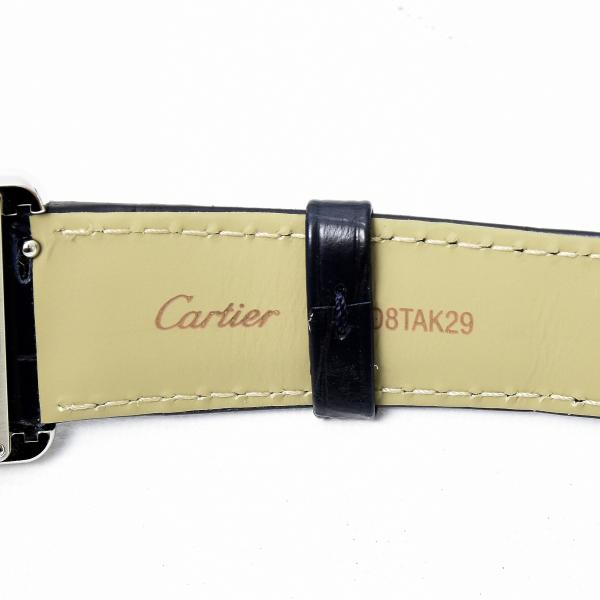 カルティエ 腕時計 ボーイズ タンク マストLM ダイヤベゼル ステレンススチール 電池式 クオーツ シルバー文字盤 Cartier SS 中古