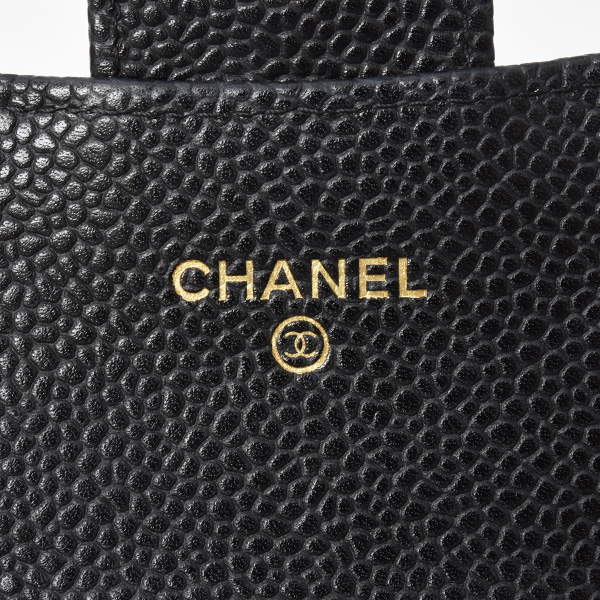 シャネル 財布 レディース ロングフラップウォレット キャビアスキン ブラック CHANEL 中古