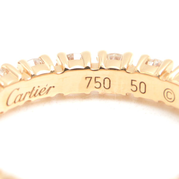 カルティエ 指輪 レディース デスティネ フルダイヤ ウェディングリング 50号 イエローゴールド Cartier 750YG 中古