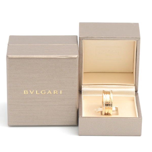 ブルガリ 指輪 メンズ ビー ゼロワン B-ZERO1 リング エッジダイヤ 63号 イエローゴールド BVLGARI 750YG 中古