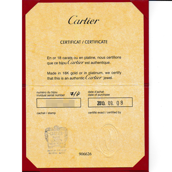 カルティエ ブレス レディース ラブブレス 新型 18サイズ 保証書付 ピンクゴールド Cartier 750PG 中古