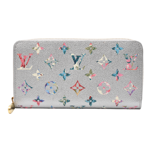 ルイヴィトン Louis Vuitton ジッピーウォレット モノグラムフローラル LVガーデン 長財布 ロングウォレット シルバー M81765 中古