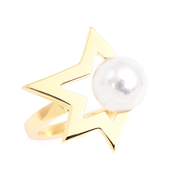 タサキ 指輪 レディース コメット プラス リング 実測10号 イエローゴールド パール 7.8mm珠 真珠 TASAKI 田崎 R-4831-18K 750YG K18 中古