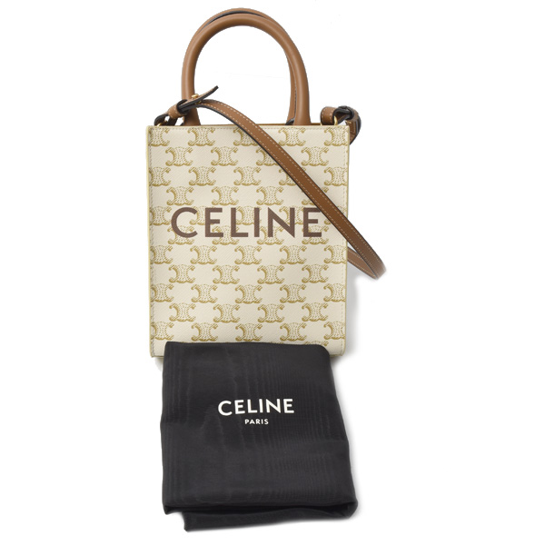 セリーヌ バッグ レディース バーティカルカバ ミニ ショルダーバッグ ハンドバッグ アイボリー CELINE 中古