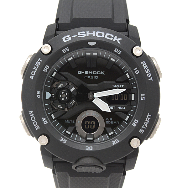 カシオ 時計 メンズ G-SHOCK カーボンコアガード 電池式 デジアナ文字盤 ブラック CASIO GA-2000S-1ADR 中古