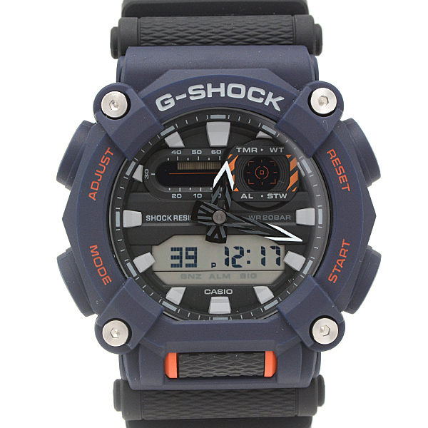 カシオ 時計 メンズ G-SHOCK 電池式 10角 デジアナ文字盤 ネイビー CASIO GA-900-2ADR 中古