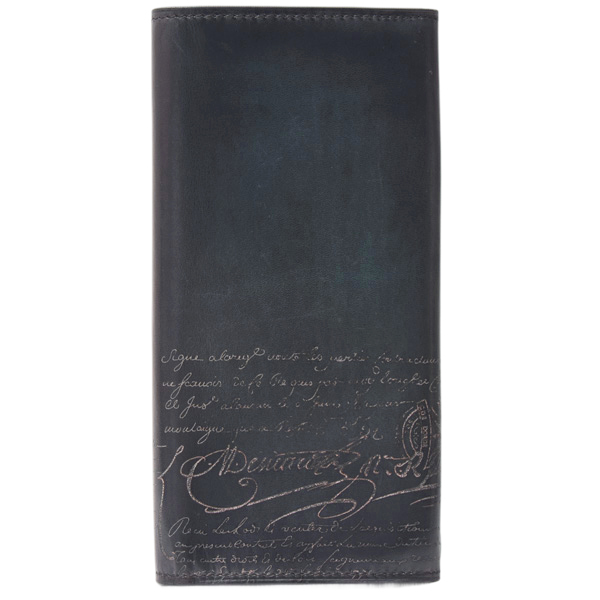 ベルルッティ 財布 メンズ エスパス エン スクリット カリグラフィ 長財布 レザー ネイビー Berluti 中古