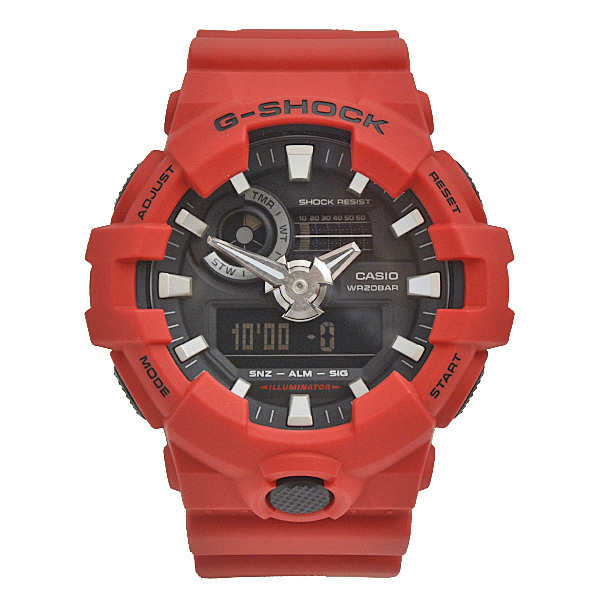 カシオ 時計 メンズ G-SHOCK 電池式 デジアナ文字盤 SS×ラバー(樹脂) レッド 腕時計 Gショック 赤 CASIO GA-700-4AJF 中古